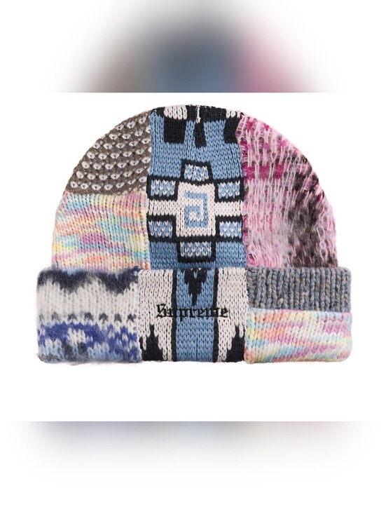 Supreme Patchwork Beanie Light Blue